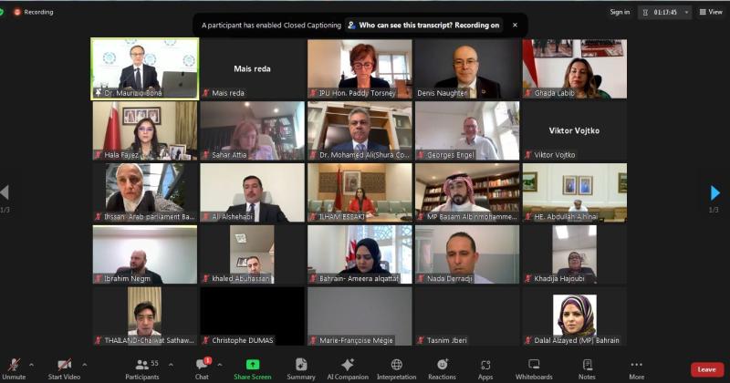 البرلمان العربي يشارك في ندوة أممية افتراضيا لمناقشة ”ميثاق الاتحاد لأخلاقيات العلوم والتكنولوجيا”