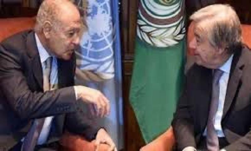 على هامش قمة المنامة  أبو الغيط و السكرتير العام للأمم المتحدة يبحثان   تطورات الوضع المتفاقم في قطاع غزة