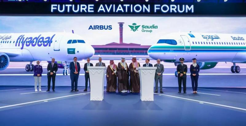 وزير النقل السعودي يفتتح مؤتمر مستقبل الطيران 2024 ويشهد إعلان الخطوط السعودية شراء 105 طائرات من إيرباص العالمية