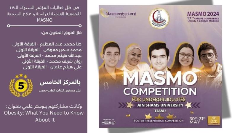 فريق «طب عين شمس» يفوز بالمركز الثاني في مسابقة أفضل poster علمي 