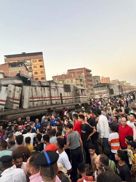 حادث تصادم قطارين بالشرقية 