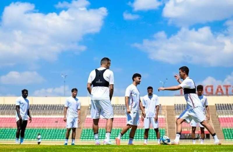 تقسيمة قوية للاعبي الزمالك على هامش مران الفريق قبل مباراة الشرطة الكيني