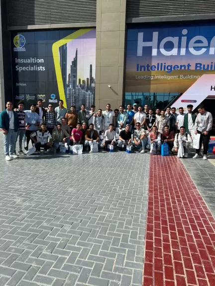 طلاب برنامج تكنولوجيا التبريد والتكييف بجامعة الدلتا التكنولوجية يشاركون فى معرض HVAC-R