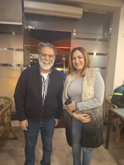 محسن محي الدين مع محررة النهار