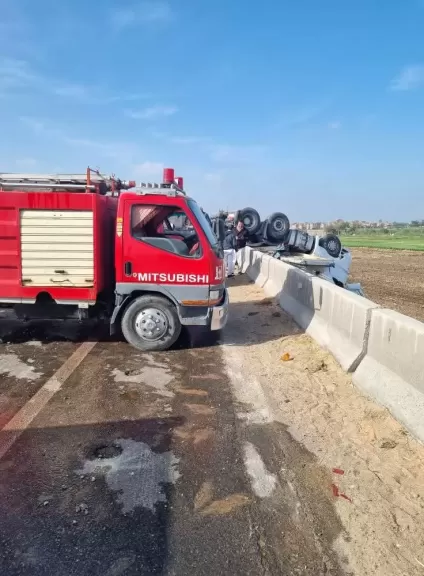 وفاة سائق وإصابة ثلاثة في حادث تصادم على الطريق الإقليمي بالمنوفية