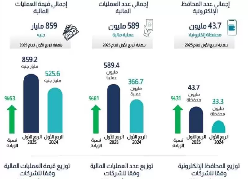 بزيادة 61%.. 859 مليار جنيه قيمة المعاملات المالية  للمحافظ الالكترونية لشركات الاتصالات
