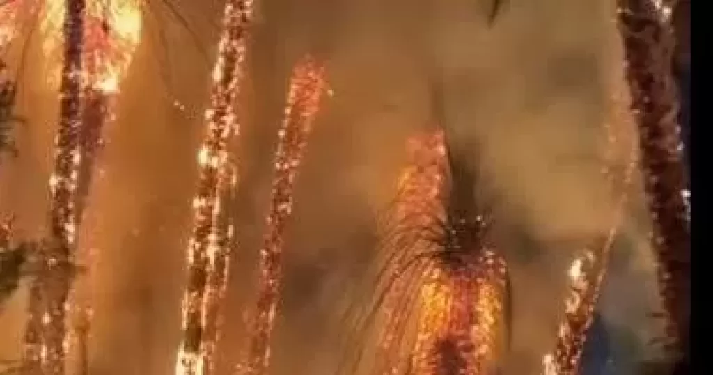 المعمل الجنائى يعاين حريق هيش ونخيل بكورنيش النيل بمصر القديمة