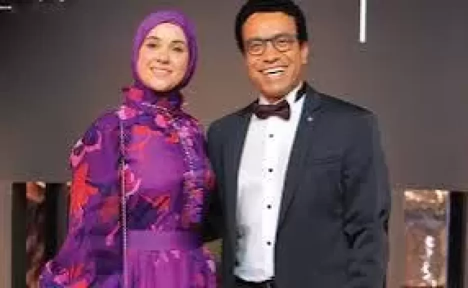 سامح حسين وزوجته وسام حامد