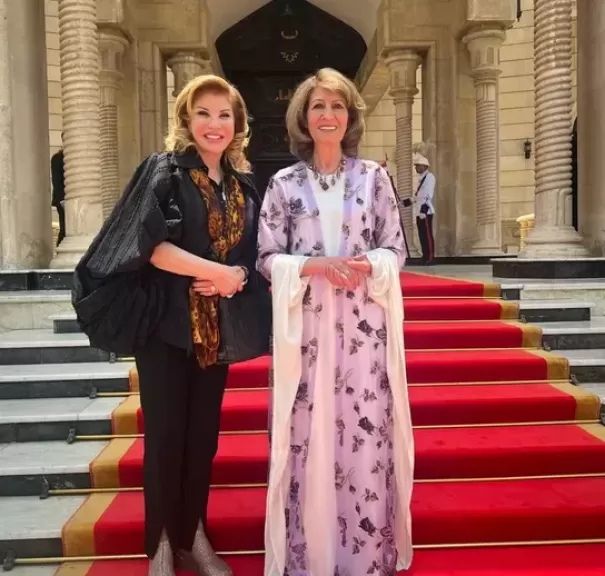 زوجة الرئيس العراقي تستقبل الهام شاهين ووفد من الفنانين بالقصر الجمهوري