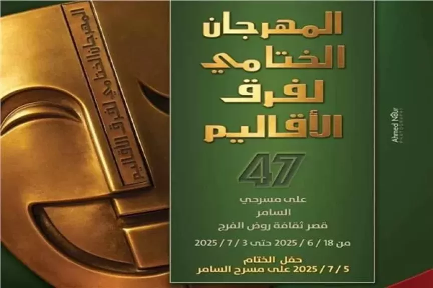 الليلة.. ”حجر القلب” بالمهرجان الختامي لفرق الأقاليم المسرحية على مسرح السامر