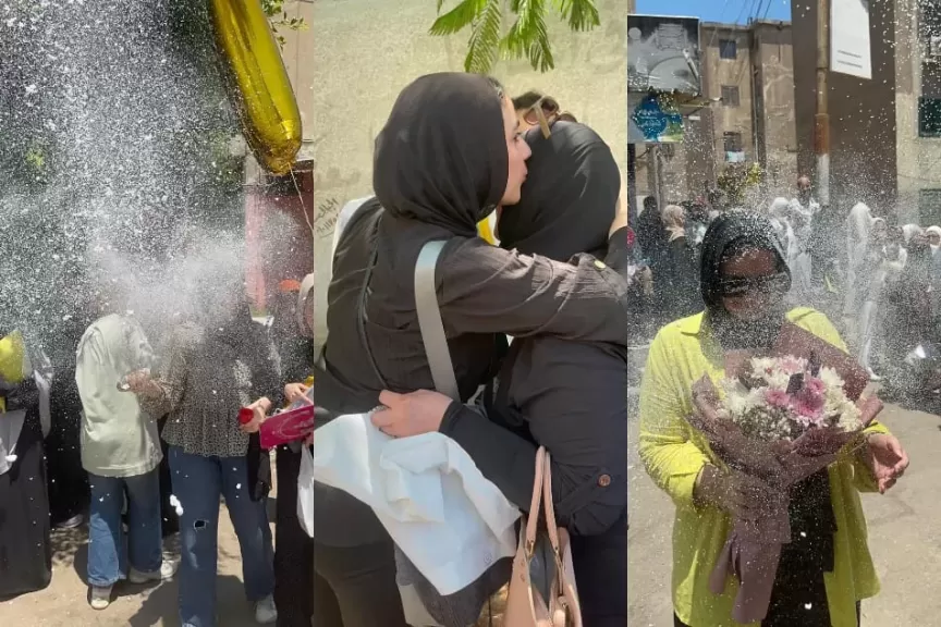 بـ الهدايا والورود.. فرحة غامرة بانتهاء ماراثون الثانوية العامة بكفر الشيخ