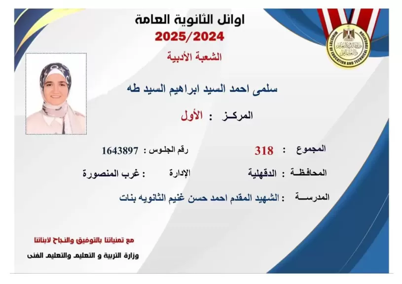 محافظ الدقهلية يهنئ أوائل الثانوية العامة من أبناء المحافظة هاتفيا
