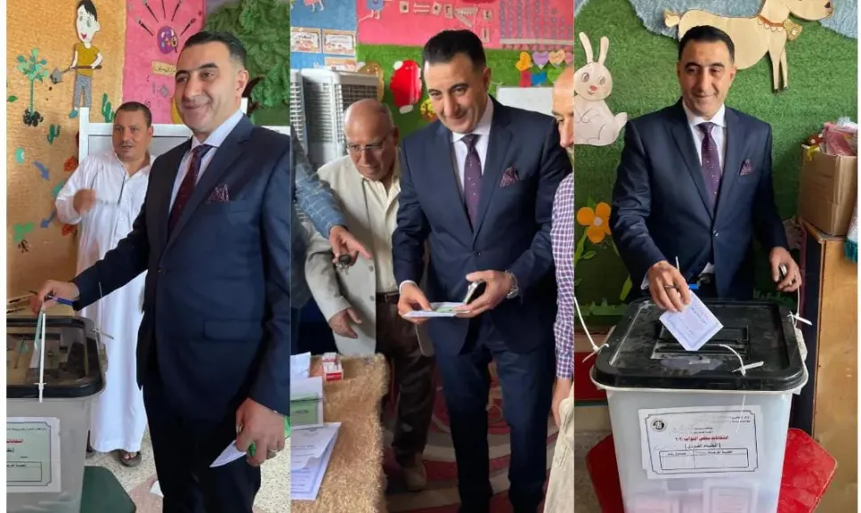 نائب رئيس حزب المؤتمر يدلي بصوته في انتخابات الشيوخ بمسقط رأسه بكفر الشيخ