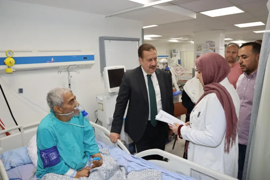 محافظ المنوفية يفاجئ  مستشفى حميات شنتنا الحجر للاطمئنان  والوقوف على مستوى الخدمات الطبية