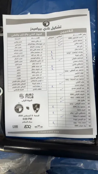 تشكيل بيراميدز في مواجهة وادي دجلة