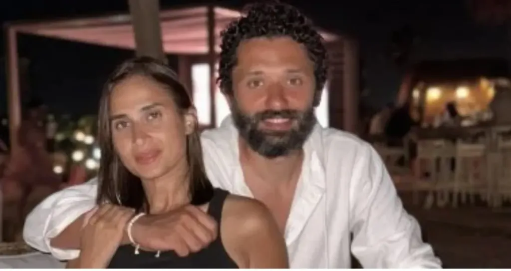 كريم محمود عبدالعزيز وزوجته آن الرفاعي
