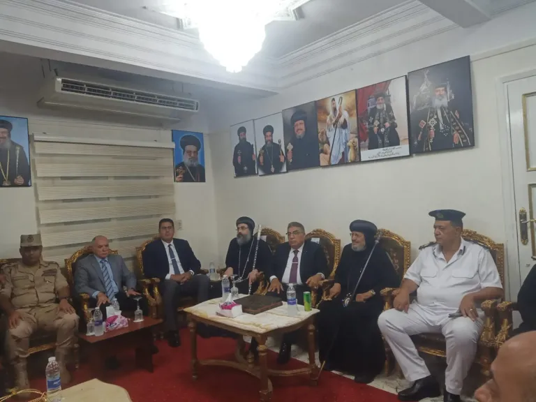 محافظ الدقهلية  الأخوة الأقباط الاحتفال بعيد تدشين دير مارجرجس الروماني بميت دمسيس