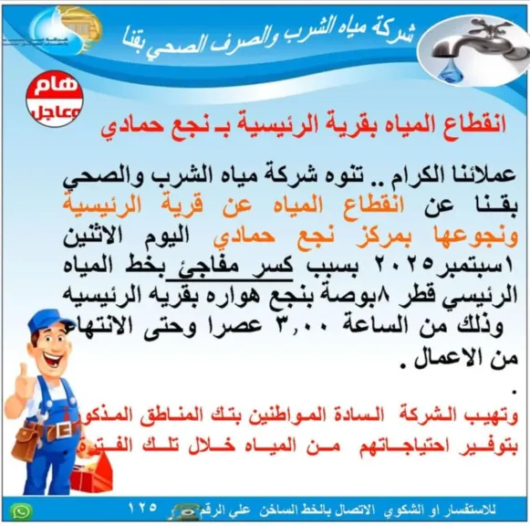 بسبب كسر ماسورة.. انقطاع المياه عن قرية ونجوعها في قنا