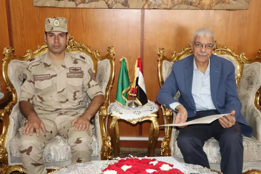 رئيس جامعة المنوفية يستقبل رئيس قسم تجنيد المنوفية