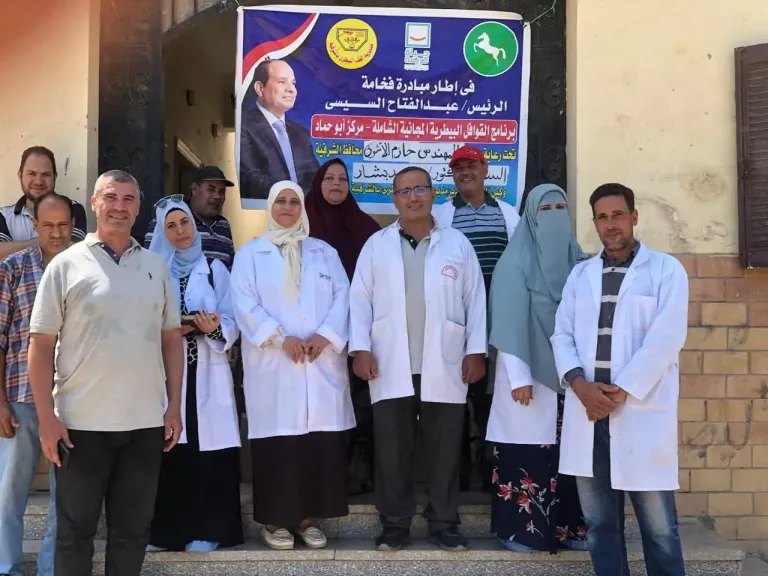 قافلة بيطرية مجانية بقرية طويحر في أبوحماد لرعاية الثروة الحيوانية