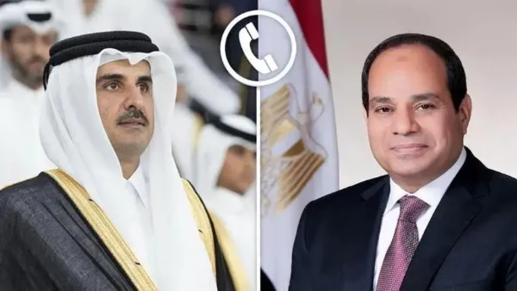 الرئيس السيسي يجرى اتصال هاتفي مع أمير قطر 
