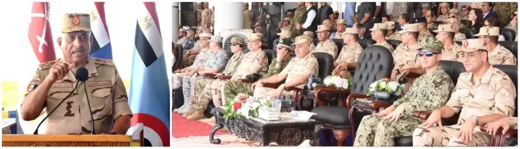 وزير الدفاع وقائد القيادة المركزية الأمريكية يشهدان تنفيذ مشروع تكتيكى للرماية بالذخيرة الحية في تدريب النجم الساطع