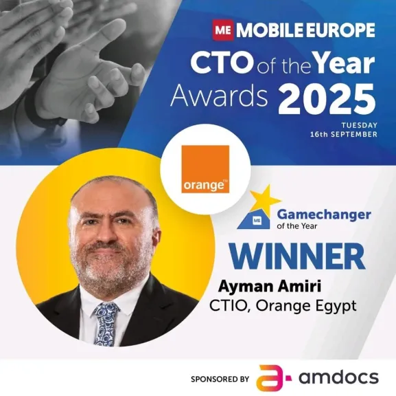 أورنچ مصر: الدكتور أيمن أميري يفوز بجائزة ”CTO العام” من Mobile Europe Awards