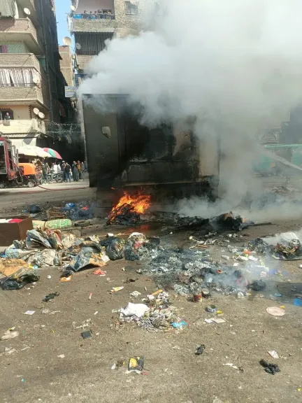 الحماية المدنية بالقليوبية تسيطر على حريق في كابينة كهرباء بشبرا