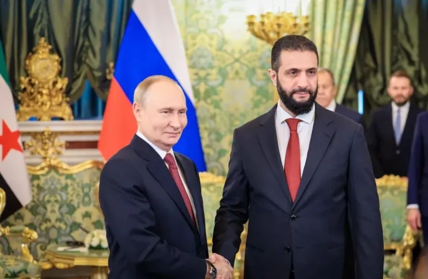الرئيس الروسي بوتين ونظيره السوري الشرع
