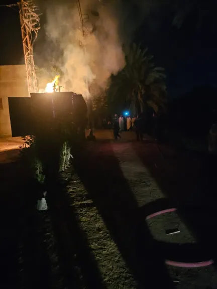 اندلاع حريق في محول كهرباء بعزبة ”قوماطه” بأسيوط