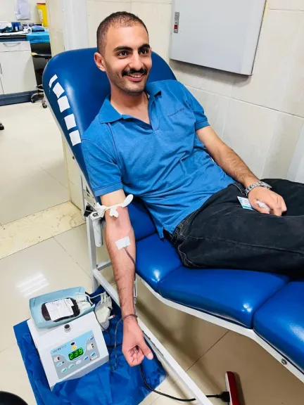 طلاب التربية العسكرية بجامعة كفر الشيخ يمدون يد العطاء بالتبرع بالدم دعماً لمستشفى كفر الشيخ الجامعي