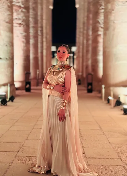 بنت الأقصر ماريا وصفي بعد مشاركتها فى مراسم افتتاح المتحف المصري الكبير: الفرعون المصري جاهز للاحتفال