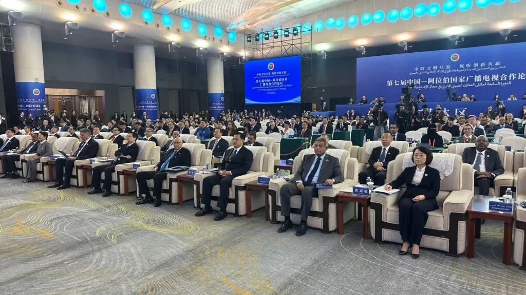 خلال مشاركته في فعاليات الدورة السابعة لملتقى التعاون الإذاعي والتلفزيوني الصيني العربي..