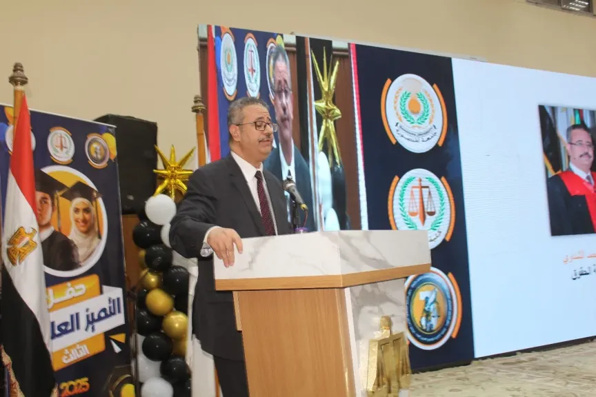 رئيس جامعة المنصورة يشهد احتفالية ”يوم التميز العلمي” بكلية الحقوق ويؤكد: التميز ثقافة وصناعة للوعي القانوني وبناء الإنسان