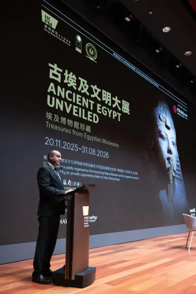 على هامش افتتاح معرض ”مصر القديمة تكشف أسرارها: كنوز من المتاحف المصرية” بمدينة هونج كونج