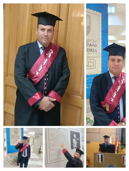 محافظ الغربية وفريق عمل المكتب الإعلامي يهنئون الصحفي محمد عز لحصوله على الماجستير بامتياز