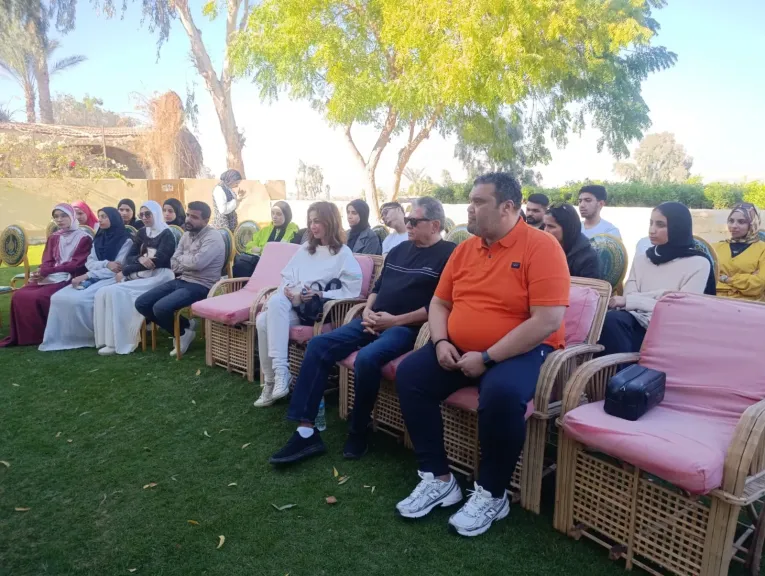 بالصور..داليا مصطفى وأحمد فتحي في ماستر كلاس للمخرج محمد حماد بندوة بالفيوم السينمائي