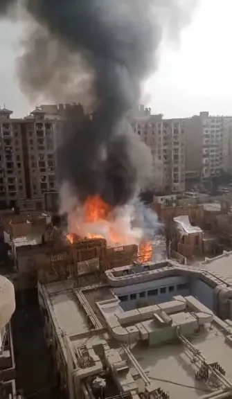 حريق داخل ديكور مسلسل شهير بـ ”استوديو مصر” في الهرم