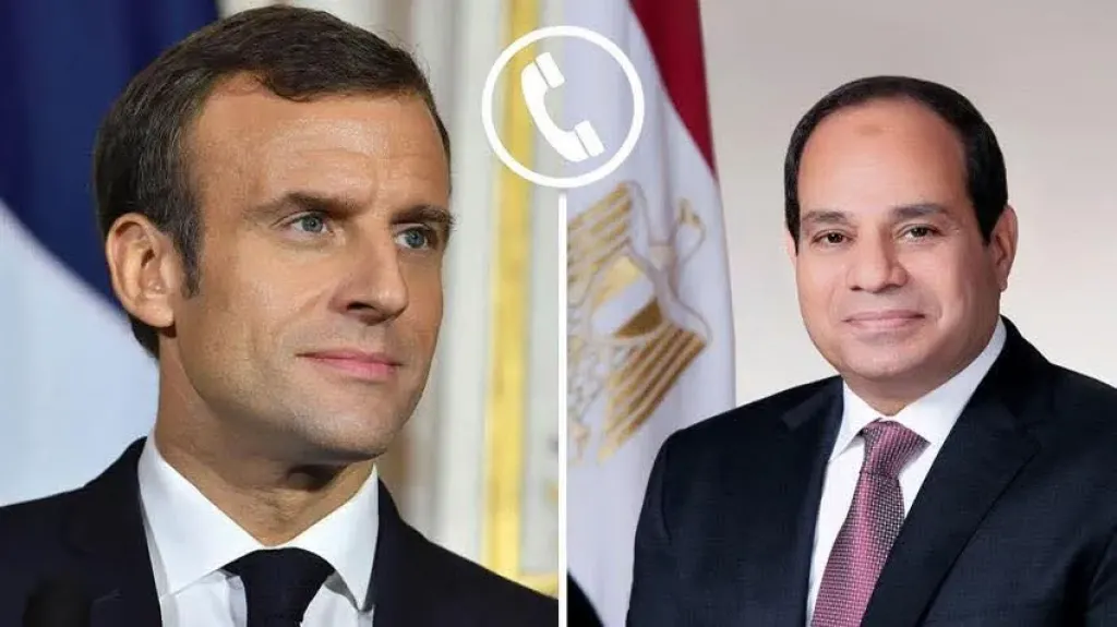 الرئيس السيسي ونظيره الفرنسي يبحثان تطورات الأوضاع خاصة في غزة