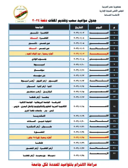 النيابة الإدارية تعلن مواعيد سحب وتقديم ملفات مسابقة معاون نيابة دفعة 2024