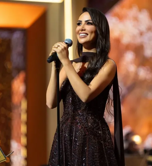 شيماء هلالي بجوار راشد الماجد في أمسية طربية بدار الأوبرا المصرية