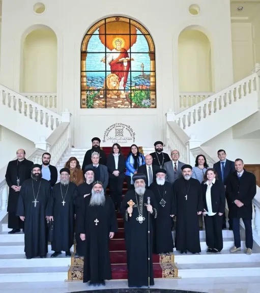 البابا تواضروس يلتقي مديري المعاهد الكنسية بأكاديمية مارمرقس في دير الأنبا بيشوي