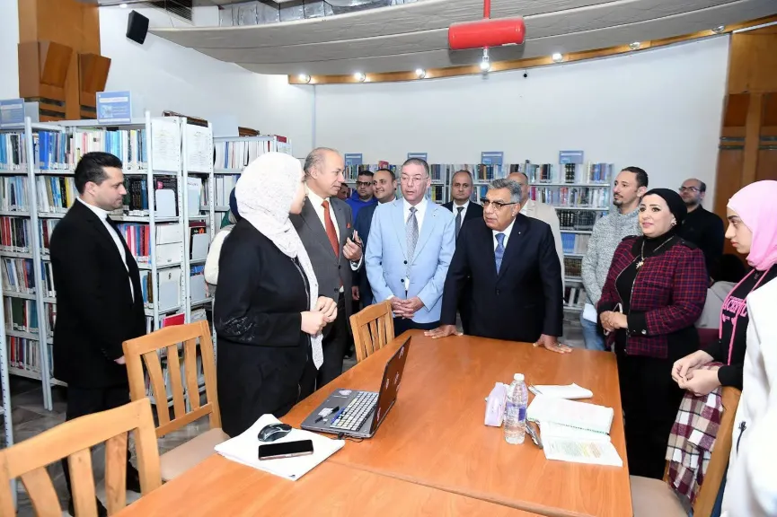 محافظ الدقهلية ورئيس جامعة المنصوره يتفقدون الأنشطة الثقافية وأعمال التطوير الجارية بمكتبة مصر العامة بالمنصورة