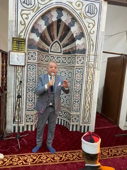 بالفيديو.. النائب أسامة شرشر يفتتح مسجد الجمال بسرس الليان