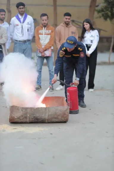 تدريب للحماية المدنية بإيبارشية طموه في الجيزة