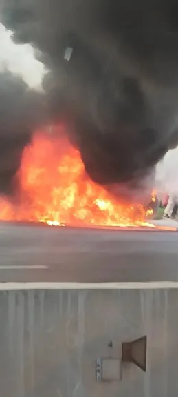 تفحم جثة داخل سيارة مشتعلة بطريق شبرا–بنها الحر