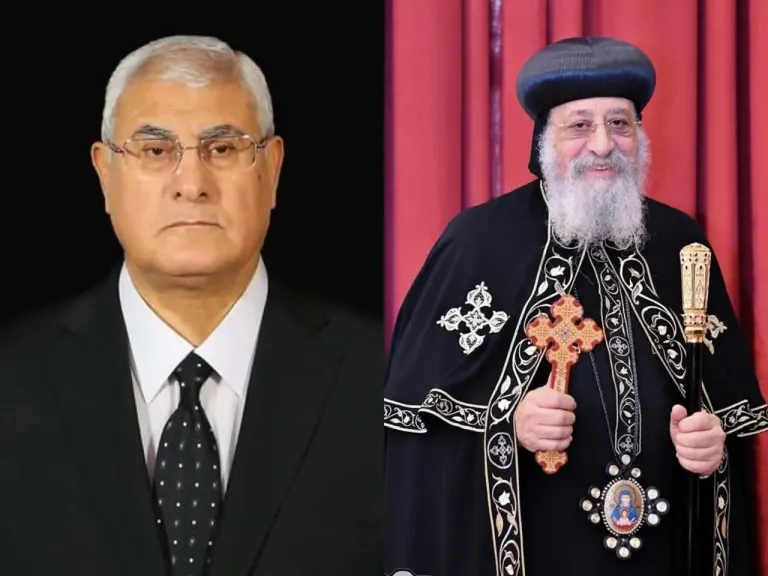 المستشار عدلي منصور يهنئ  البابا تواضروس الثاني بعيد الميلاد المجيد