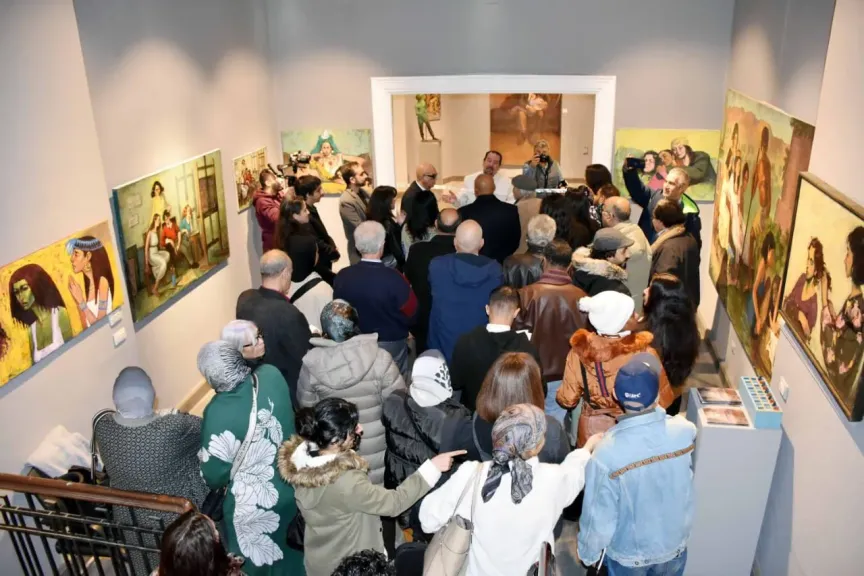 سلماوي و الكومي و عبلة في افتتاح معرض ”عائلة السماحي” بجاليري ضي الزمالك