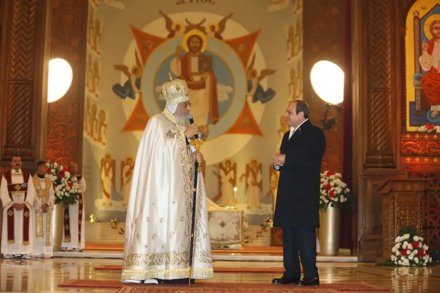 البابا تواضروس الثاني : نسعد دائما بحضور الرئيس السيسي للتهنئة بعيد الميلاد المجيد