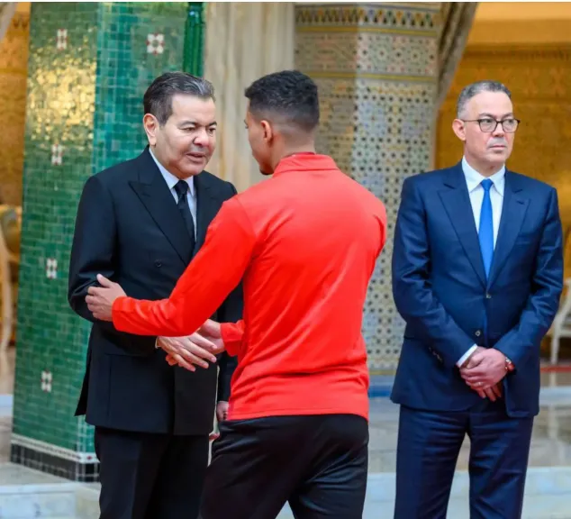 الأمير مولاي رشيد يستقبل أعضاء المنتخب المغربى بقصر الضيافة في الرباط